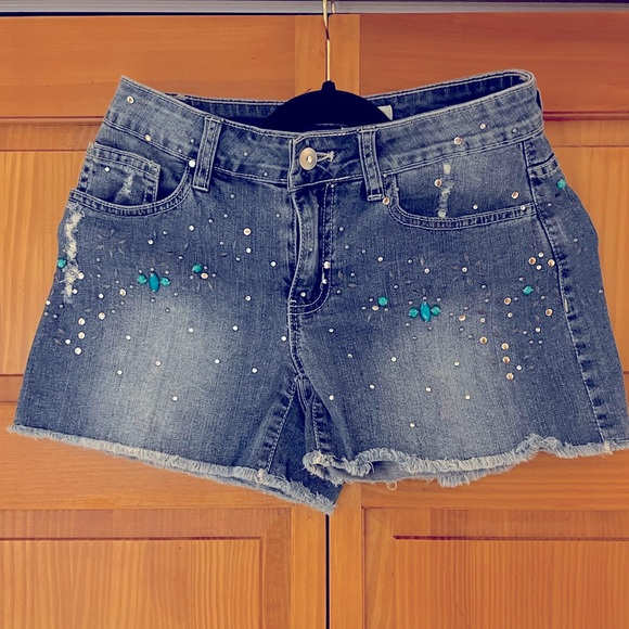 Boston Proper Pants - Boston Proper. Denim rhinestone shorts, size 2